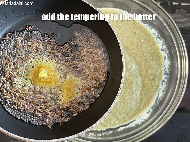 Step 25 – Add the tempering to the batter.
