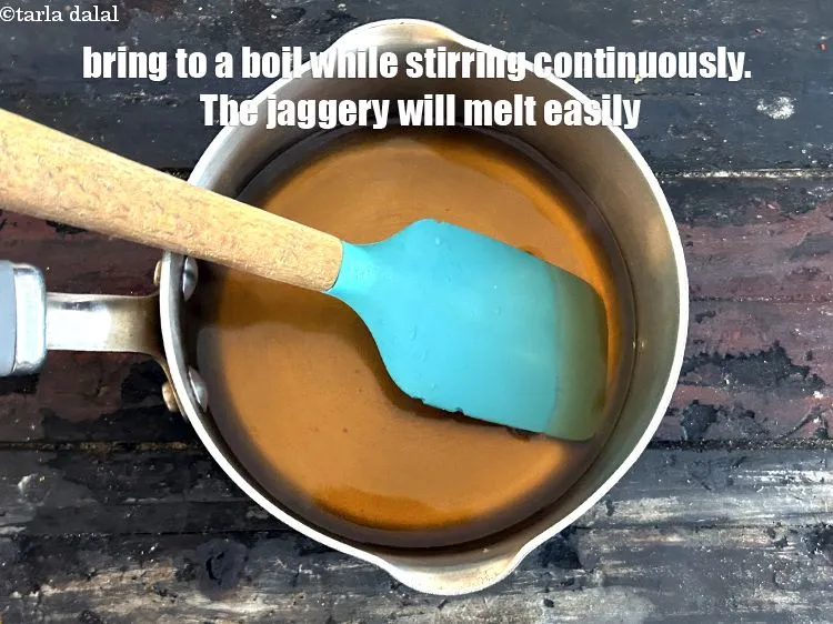 Step 16 – Bring to a boil while stirring continuously. The jaggey will melt easily.