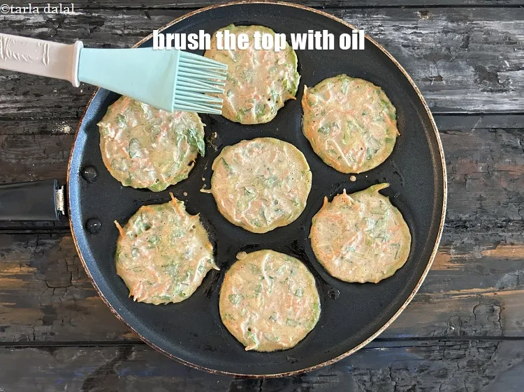 Step 16 – Brush the top with oil.