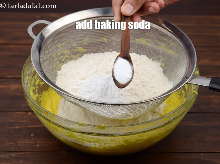 Step 17 – Add 1 tsp&nbsp;<a href="https://www.tarladalal.com/glossary-baking-soda-soda-bi-carb-615i">baking soda</a>.