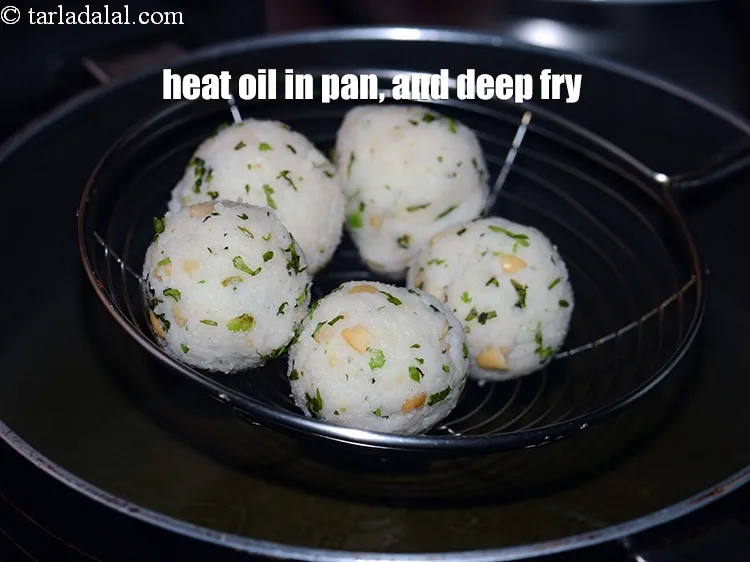 Step 16 – Heat the oil in a deep pan, and deep fry a few at a time.