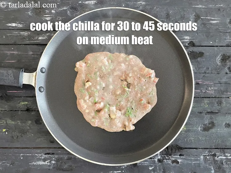 Step 16 – Cook the chill for 30 to 45 seconds on medium heat.