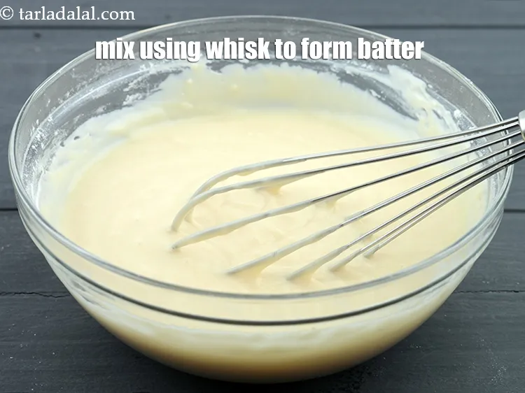 Step 16 – Mix all the ingredients using a whisk to form a batter.