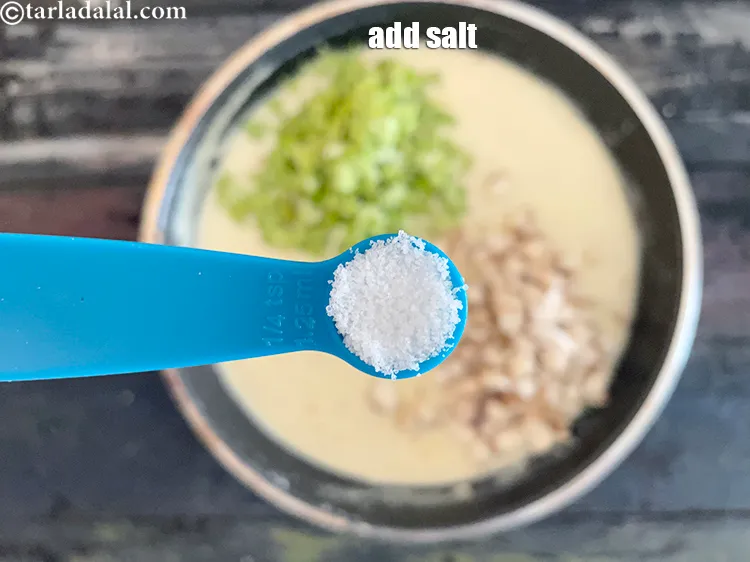 Step 17 – Add salt to taste. We added 1/4 tsp salt.