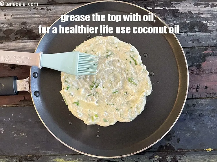 Step 22 – Grease top&nbsp;&nbsp;using &frac14; tsp of oil.