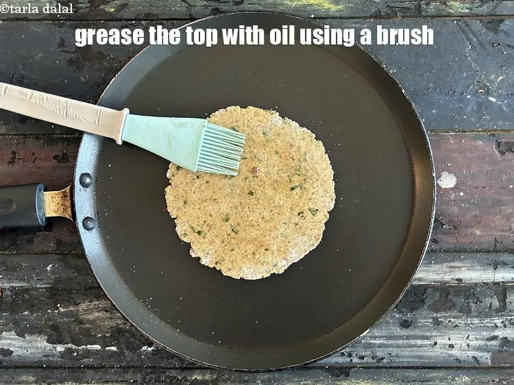 Step 17 – Grease the top with oil using a brush.