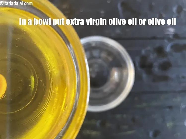 Step 16 – in a small bowl put&nbsp;<meta charset="UTF-8" /><strong>1 tbsp extra virgin olive oil</strong> or&nbsp;<a href="glossary-olive-oil-451i">olive oil</a>.