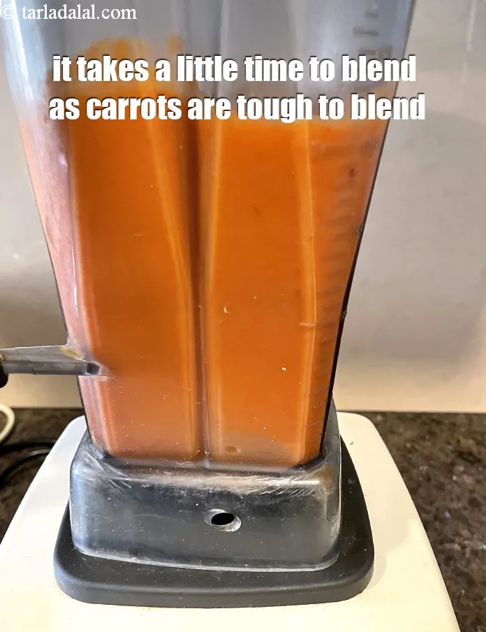 Step 18 – It takes a little time to blend the carrots.&nbsp;