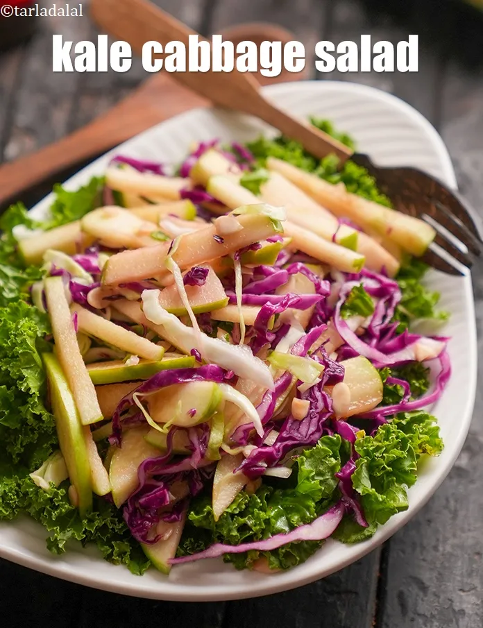 Step 20 – Serve <strong>kale apple salad | kale cabbage salad | Indole rich healthy Indian salad | …