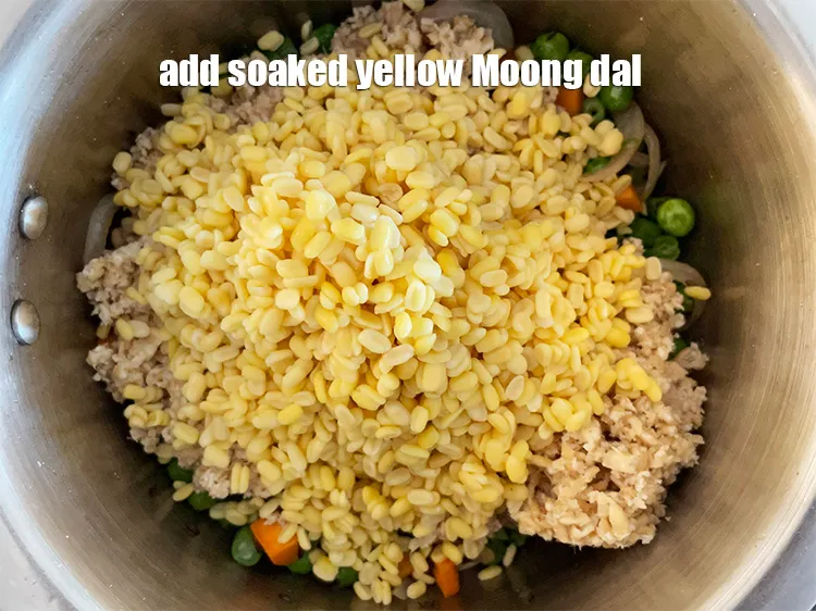 Step 32 – Add&nbsp;<meta charset="UTF-8" />1/2 cup&nbsp;<a href="glossary-yellow-moong-dal-split-yellow-gram-peeli-moong-dal-488i">yellow moong dal (split yellow gram)</a>&nbsp;, soaked for 15 to 20 …
