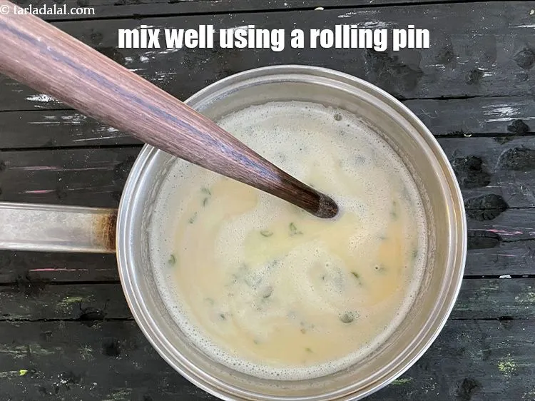 Step 23 – Mix well using a rolling pin.