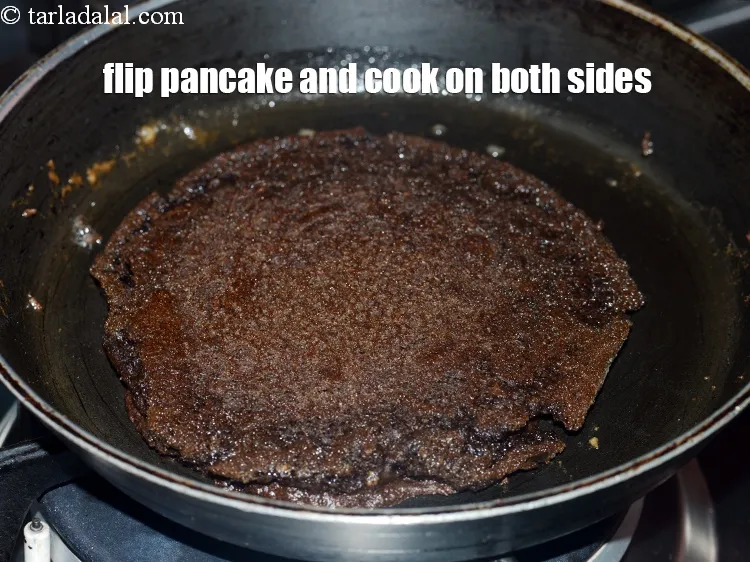 Step 16 – Flip the pancake and cook on both the sides.