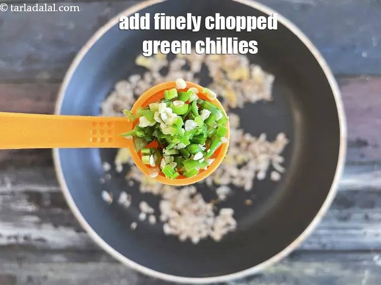 Step 19 – Add&nbsp;<meta charset="UTF-8" />1 tsp&nbsp;finely&nbsp;<a href="glossary-chopped-green-chilli-820i">chopped green chillies</a>.
