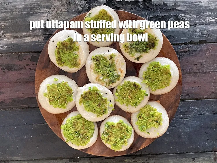 Step 29 – Put <strong>uttapam stuffed with green peas | South Indian matar uttapam | green peas uttapam …
