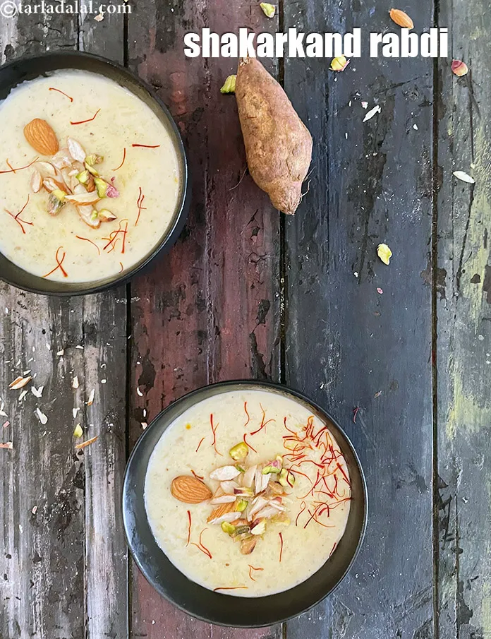 Step 24 – Serve <strong>sweet potato rabdi | shakarkand rabri | rabdi for vrat, upvas, fasting |</strong> chilled …