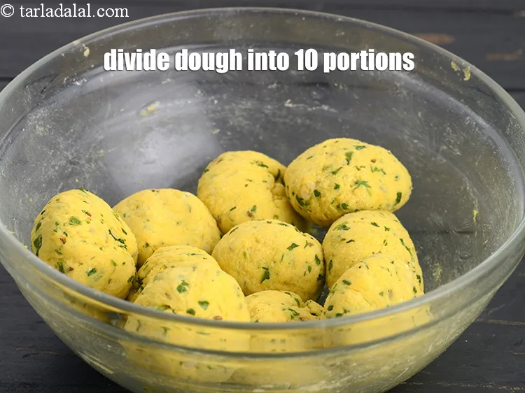 Step 14 – Divide the dough into 10 equal portions.