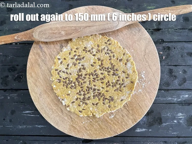 Step 19 – Roll out again into a 150 mm. (6&quot;) diameter circle.