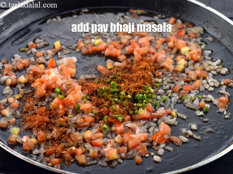 Step 16 – Add 1/2 tsp <a href="https://www.tarladalal.com/glossary-pav-bhaji-masala-298i">pav bhaji masala</a>.