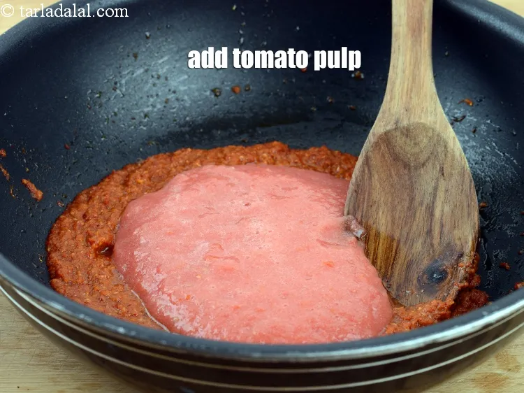 Step 17 – Add the tomato pulp.