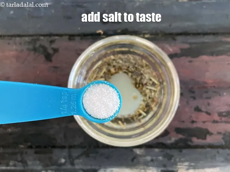 Step 14 – Add salt to taste. We added 1/4 tsp salt.