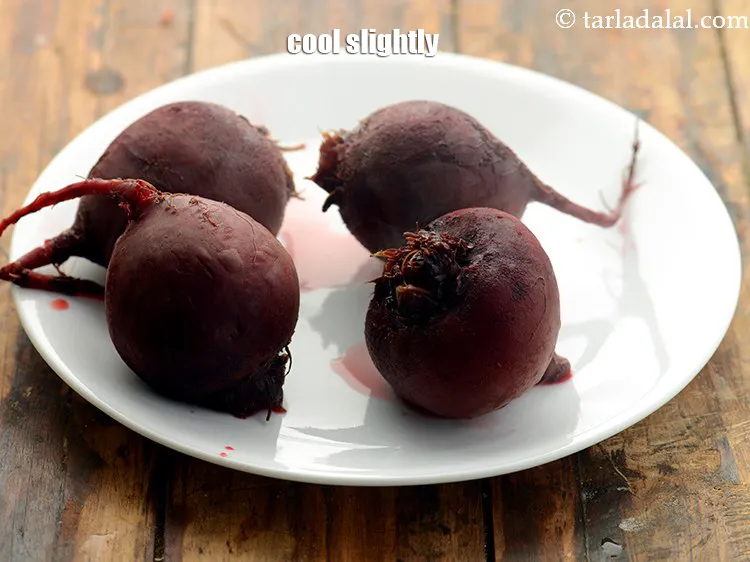 Step 7 – Remove the beetroot and cool them slightly.&nbsp;<br /> &nbsp;