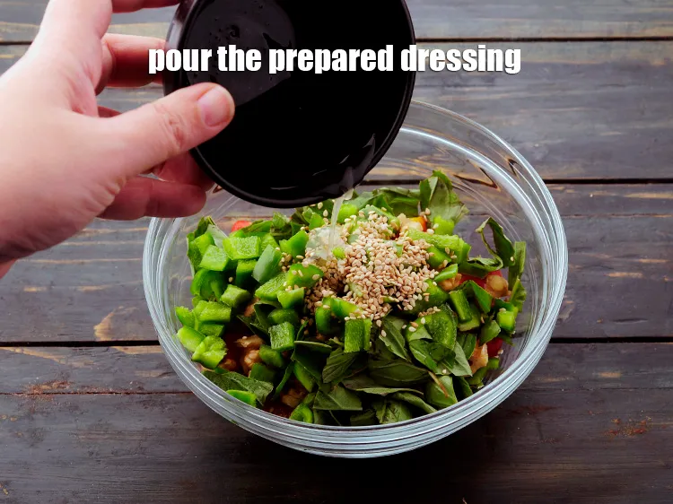 Step 16 – Pour the prepared dressing.&nbsp;