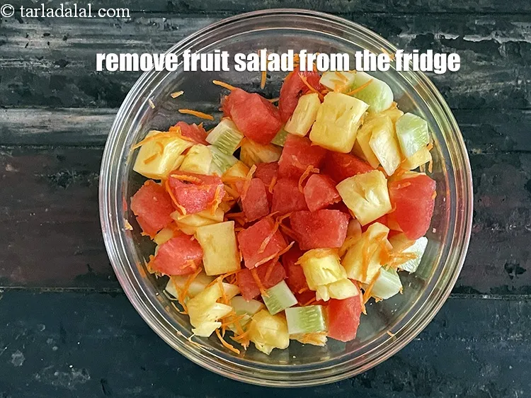 Step 17 – Remove the fruit salad from the fridge.