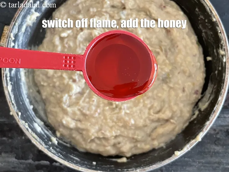 Step 17 – Switch off the flame, add the honey.