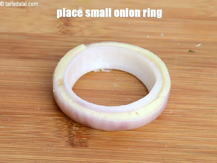 Step 17 – Place the small onion ring.