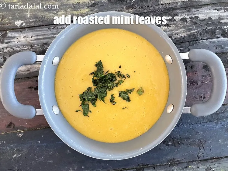 Step 21 – Add the roasted mint leaves.