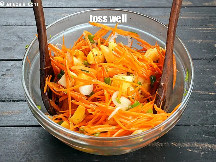 Step 16 – Toss <strong>carrot pineapple salad | pineapple carrot Indian salad with onions | phosphorus and fibre …