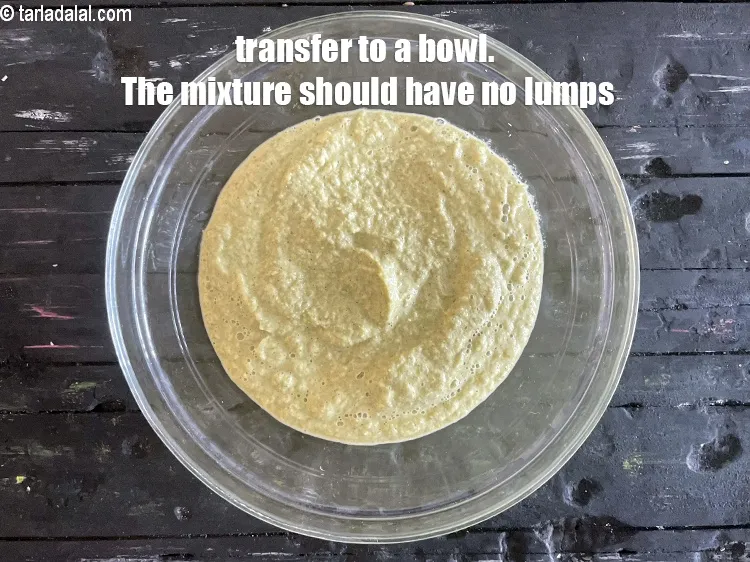 Step 16 – <meta charset="UTF-8" /> Transfer to a bowl. The mixture should have no lumps.