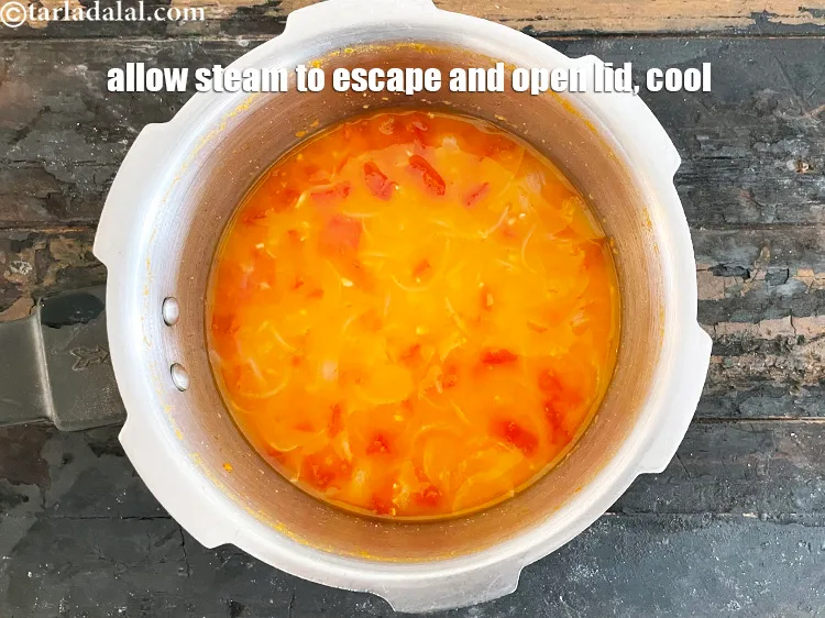 Step 24 – Allow the steam to escape before opening the lid. Keep aside to cool.