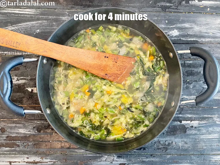 Step 28 – Cook on a medium flame for 3 to 4 minutes, while stirring occasionally.