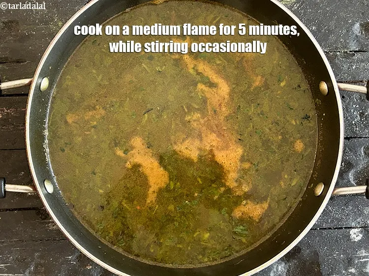 Step 17 – <meta charset="UTF-8" />&nbsp;Cook on a medium flame for 5 minutes, while stirring occasionally.