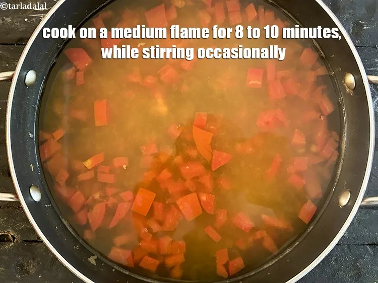 Step 19 – Cook on a medium flame for 8 to 10 minutes, while stirring occasionally.
