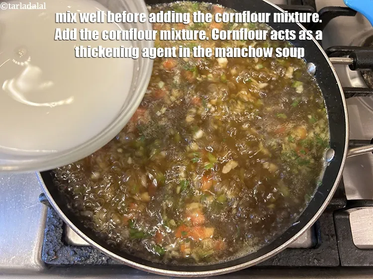 Step 22 – Mix well before adding the cornflour mixture. Add the cornflour mixture. &nbsp;Cornflour acts as a …