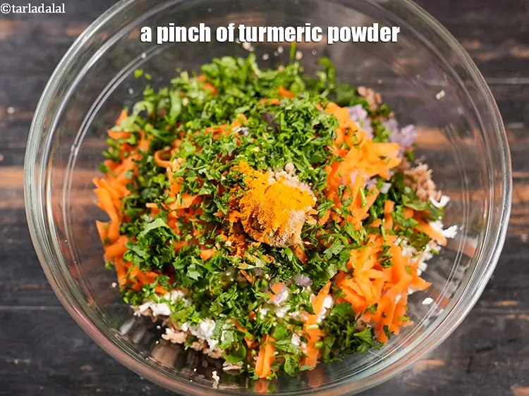 Step 18 – A pinch of turmeric powder.