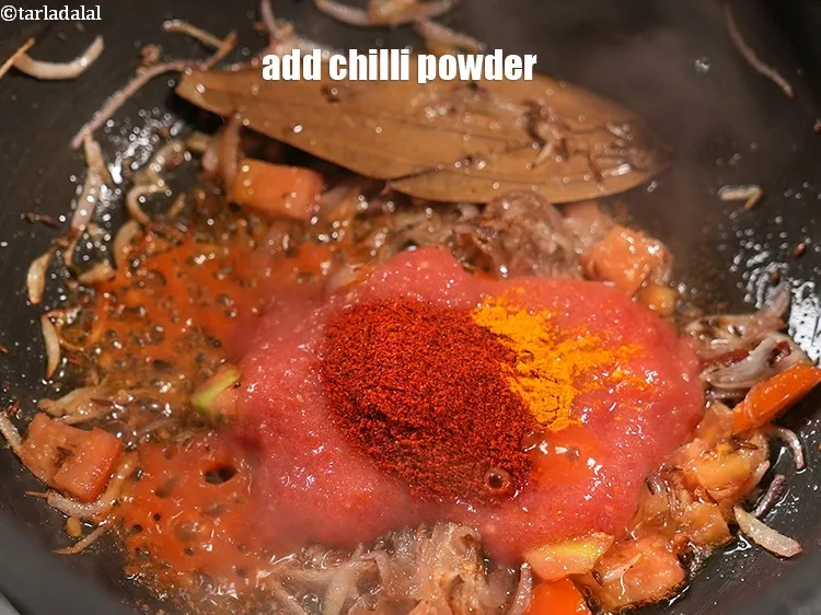 Step 17 – Add 1 tsp <a href="https://www.tarladalal.com/glossary-chilli-powder-red-chilli-powder-339i">chilli powder</a>.