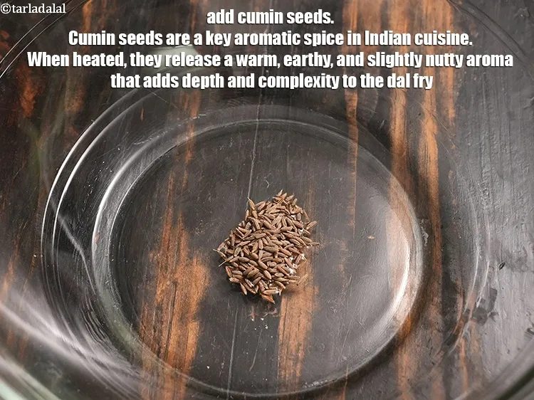 Step 17 – Add &frac12; tsp <a href="https://www.tarladalal.com/glossary-cumin-seeds-jeera-zeera-381i">cumin seeds (jeera)</a>. Cumin seeds are a key aromatic spice in …