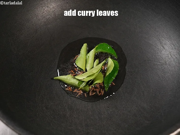 Step 17 – Add curry leaves.