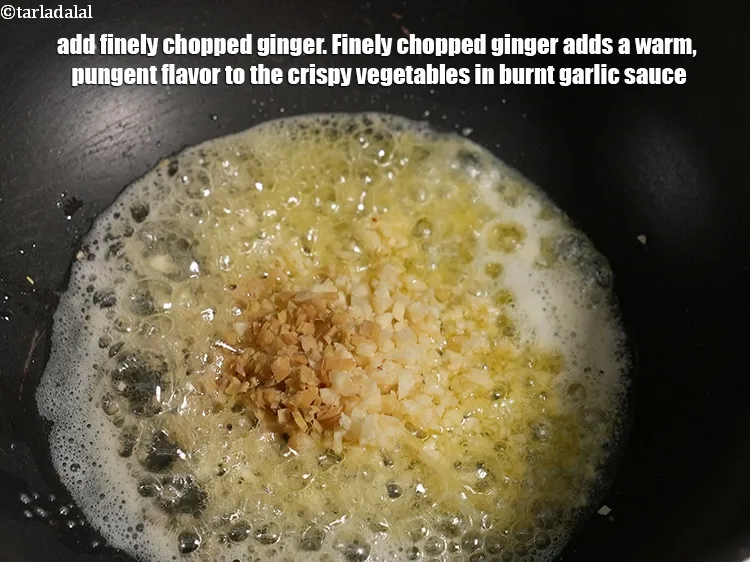 Step 17 – Add 1 tsp finely <a href="https://www.tarladalal.com/glossary-chopped-ginger-786i">chopped ginger (adrak)</a>. Finely chopped ginger adds a warm, pungent …