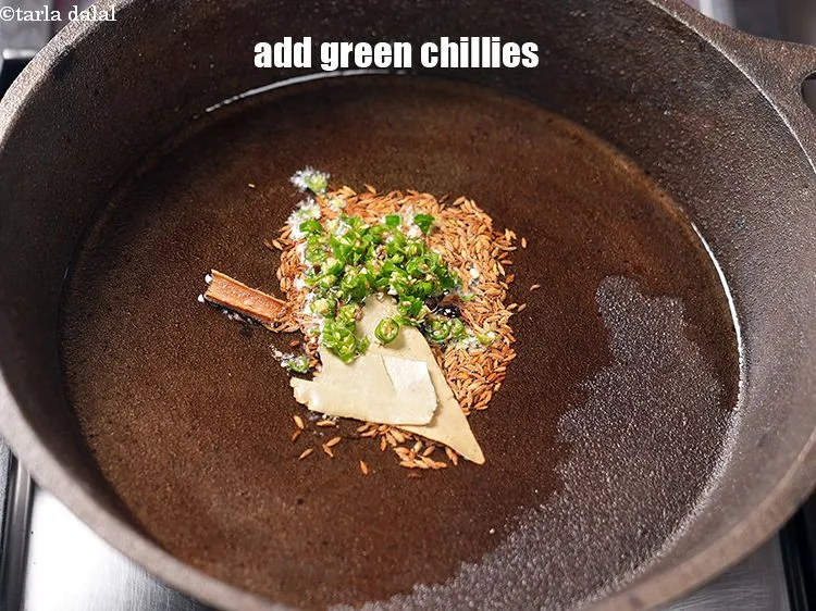 Step 24 – Add 1 tsp finely chopped green chillies.&nbsp;