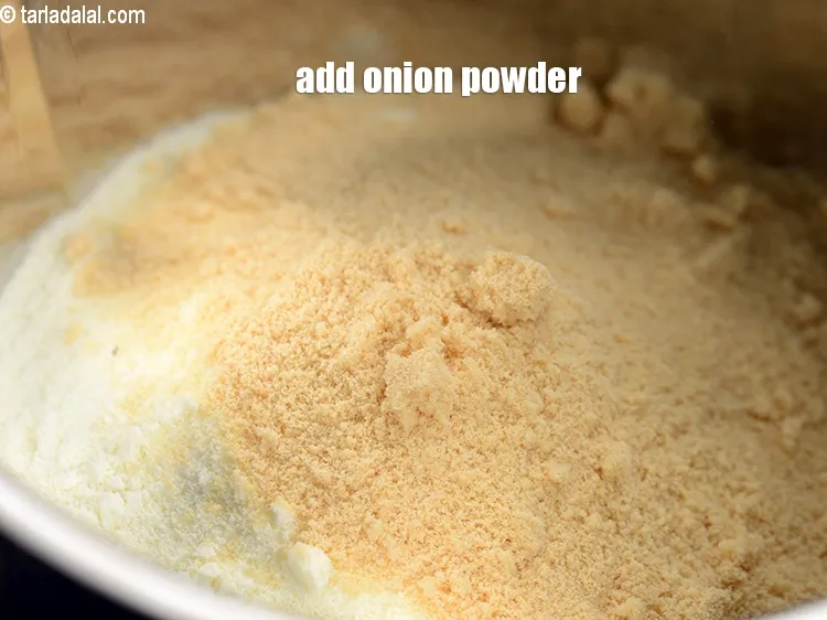 Step 17 – Add 2 tbsp&nbsp;<a href="https://www.tarladalal.com/glossary-onion-powder-1128i">onion powder</a>.