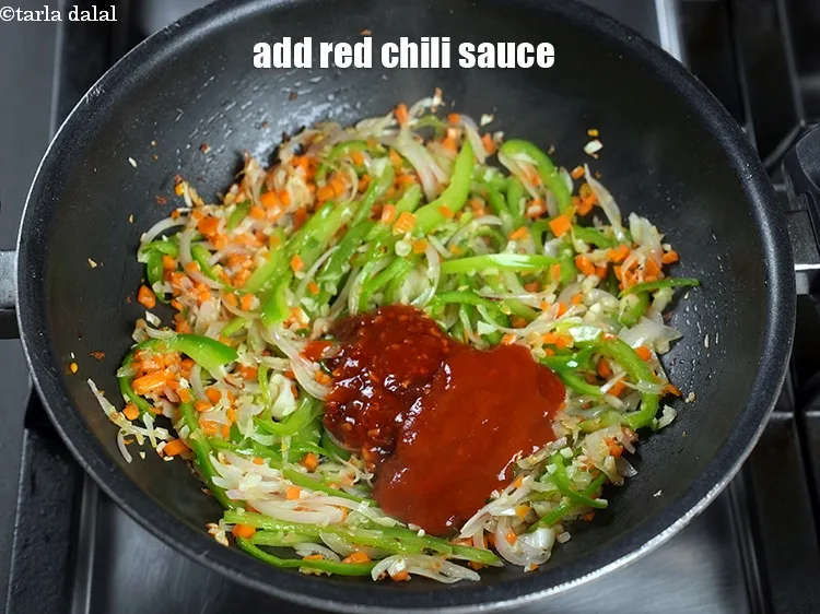 Step 22 – Add 2 tbsp red chili sauce.