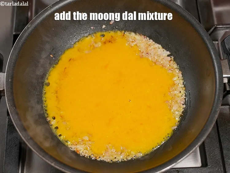 Step 17 – Add the moong dal mixture.