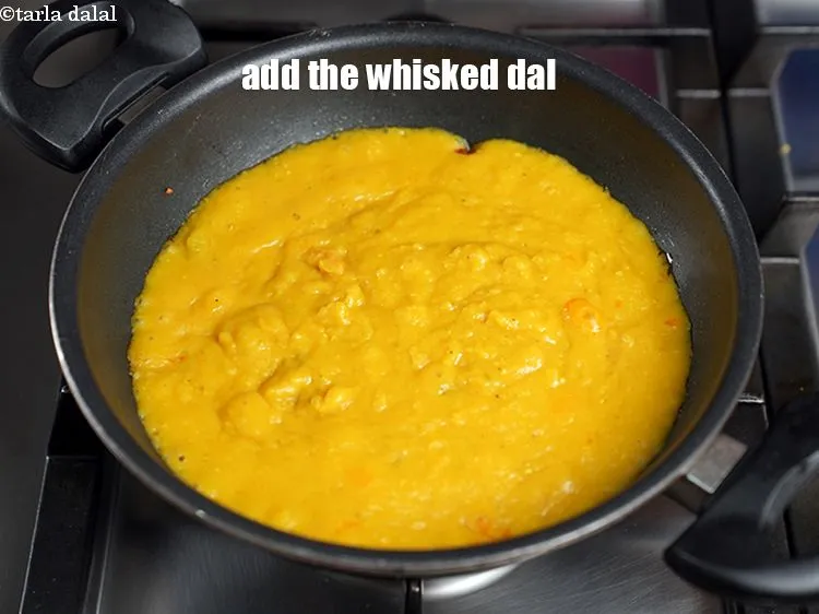 Step 17 – Add the whisked dal.