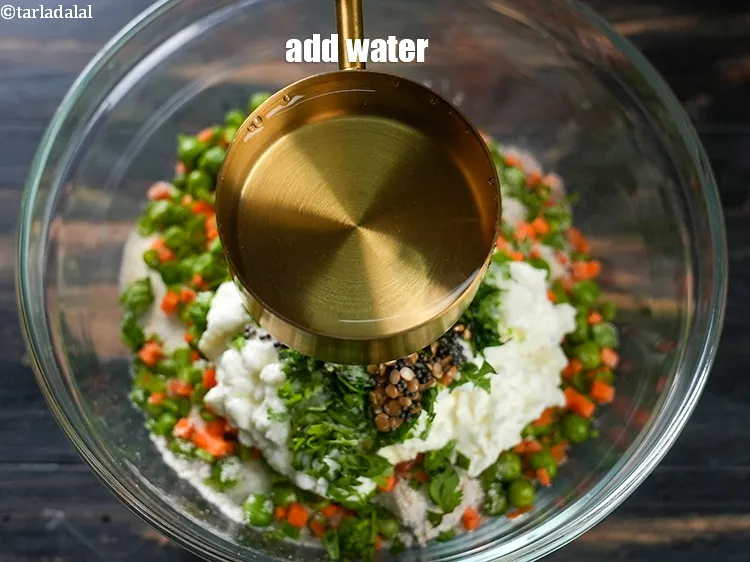 Step 17 – Add &frac34; cup water.