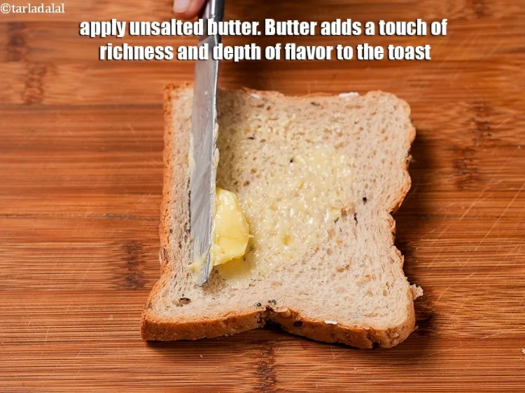 Step 17 – Apply &frac12; tsp of <a href="https://www.tarladalal.com/glossary-unsalted-butter-2605i">unsalted butter</a>. Butter adds a touch of richness and depth …