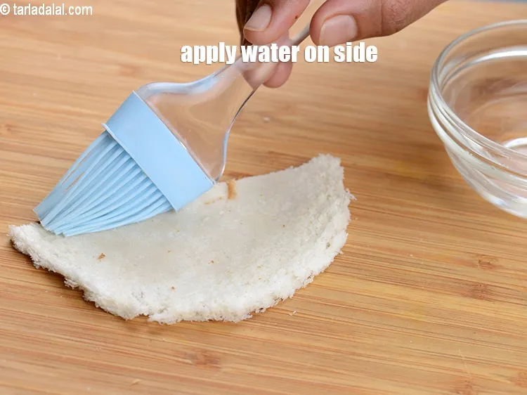 Step 17 – Apply little water on the side.